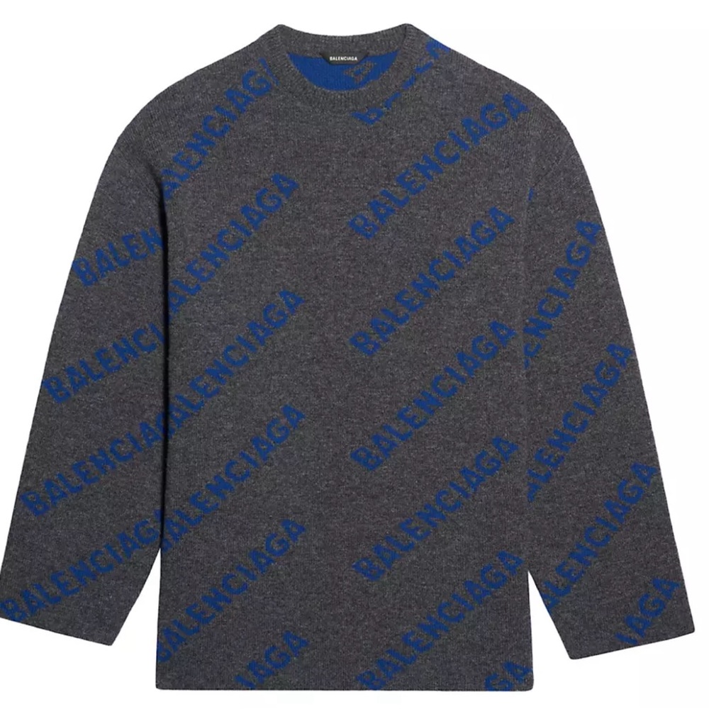 Balenciaga Wool sweater NWT grey/royal blue size L Unisex